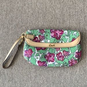 Coach floral wristlet wallet